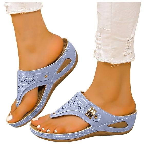 Women's 2025 Mesh Sports Sandals Orthopedic Wedge Flip Flops Non-Slip Summer