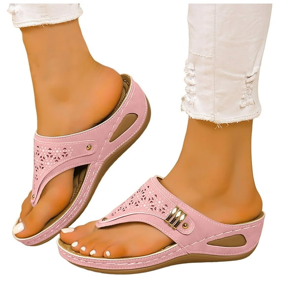 Women's 2025 Mesh Sports Sandals Orthopedic Wedge Flip Flops Non-Slip Summer