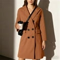 thumbnail image 1 of Women's 2025 Mid-Length Wool Blend Coat, Classic Trench Style Fall and Winter Overcoat, Knee-Length Warm Double-Breasted Jacket,Soft Lined Elegant Outerwear for Women,Timeless Casual Long Coat A L, 1 of 6