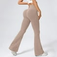 thumbnail image 1 of Women's 2025 New Style High Waist Ribbed Flare Yoga Pants, Peach Hip Lifting Fitness Pants, Wide Leg Bootcut Exercise Pants, Stretchy Athletic Pants for Women, Trendy Flared Leggings for Workouts, 1 of 4