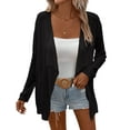 thumbnail image 1 of Women's 2025 Plus Size Cardigan Open Front Lightweight Comfort Long Sleeve Draped Cover Up, 1 of 4