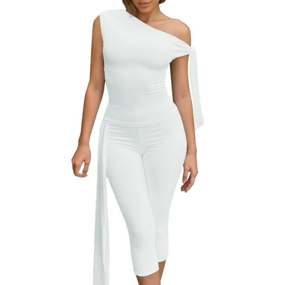 Women's 2025 Summer 2 Piece Shorts Sets Sexy Off The Shoulder Bodycon for Casual and Party Wear