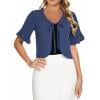 Women's 2025 Summer Lightweight Short Bolero Cardigan Shrug Sheer Tie Front Top Short Sleeve Jacket for Dresses