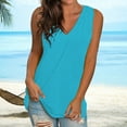 thumbnail image 1 of Women's 2025 Summer Tank Top - Solid Color Loose V-Neck Sleeveless Casual T-Shirt for Women, Soft Breathable Daily Wear, 1 of 5