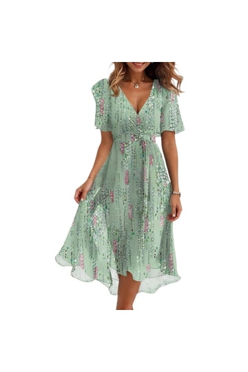 green emerald velvet dress Elira  Flowy Mint Dress S