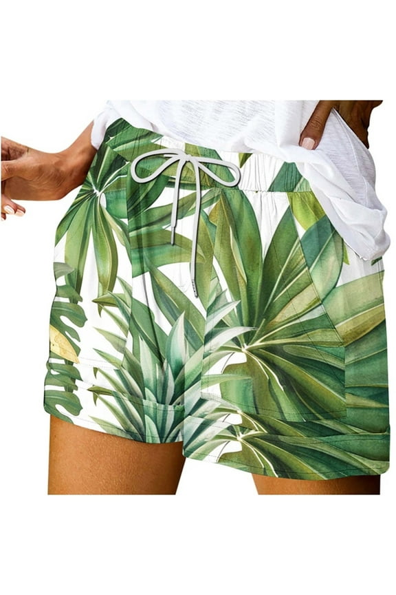 Women's 2025 Trendy Bermuda Shorts - Plus Size Comfort Drawstring with Pockets, Beach Vacation & Casual Loose Fit Elastic Waist Short Outfits