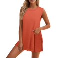 thumbnail image 1 of Women's 2025 Two Piece Lounge Set Sleeveless Split Tank Top Shorts Beach Vacation Casual Summer Matching Outfit, 1 of 7