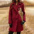 thumbnail image 1 of Women's 2025 Winter Double Breasted Plush Coat, Mid-Length Fleece Lined Trench Coat, Lapel Collar Warm Outerwear, Soft Faux Shearling Jacket, Elegant Cold Weather Protection Wine XL, 1 of 5