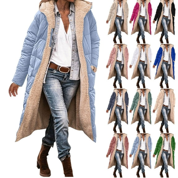 Women's 2025 Winter Fashion Clothes Oversized Shearling Fleece Long Coats Jackets