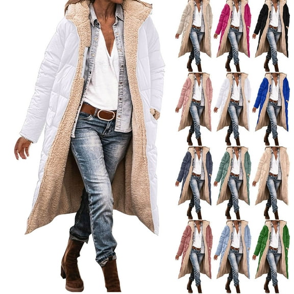 Women's 2025 Winter Fashion Clothes Oversized Shearling Fleece Long Coats Jackets