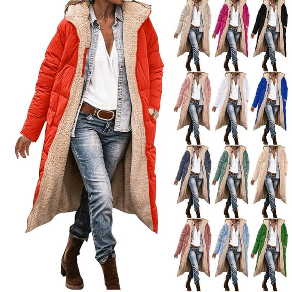 Women's 2025 Winter Fashion Clothes Oversized Shearling Fleece Long Coats Jackets
