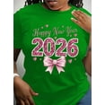 thumbnail image 1 of Women's 2026 Christmas & New Year T-Shirt - Black Crewneck Top. Festive Santa Graphic Tee for Holiday Parties, Family Gatherings & Year-End Celebrations., 1 of 5