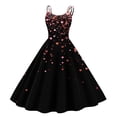 thumbnail image 1 of Women's 2026 Dress Square Neck Strapped Swing A Line Sundress Valentine's Day Dresses Black S, 1 of 4