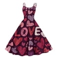 thumbnail image 1 of Women's 2026 Dress Square Neck Strapped Swing A Line Sundress Valentine's Day Dresses Wine L, 1 of 4