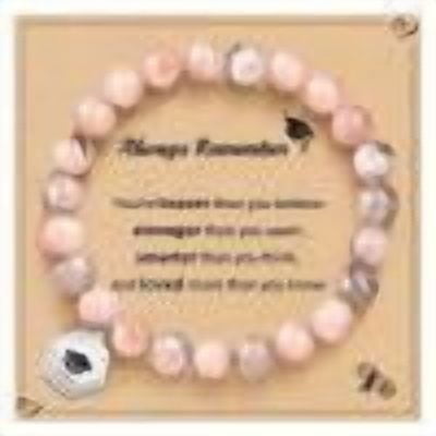 Women's 2026 Graduation Heart Charm Bracelet Faux Stone Beaded Bangle Boho Everyday Wear Fashion Jewelry Commemorative Gift for Teen Girls Her