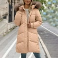 thumbnail image 1 of Women's 2026 Korean Style Puffer Coat, Knee Length Oversized Parka, Luxurious Faux Fur Collar Winter Jacket, Thickened Loose Fit Down Alternative Coat Khaki M, 1 of 9