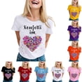 thumbnail image 1 of Women's 2026 Summer Tops Fashion Unisex Heart Confetti Print T Shirt Soft Casual Tee For Tunics Trendy Clothing, 1 of 4
