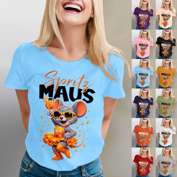 Women's 2026 Summer Tops Soft Casual Crew Neck Short Sleeve T Shirt For Comfort Stretch Fit Basic Tee Top Tunics Trendy Clothing