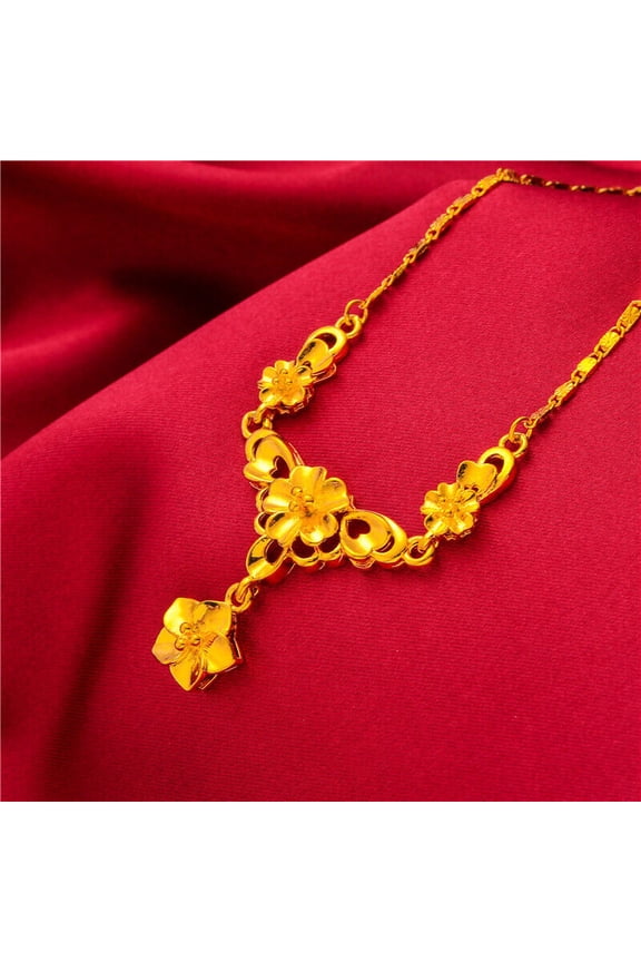 Women's 22K 24K Thai Baht Yellow Gold Gp Filled Necklace Jewelry