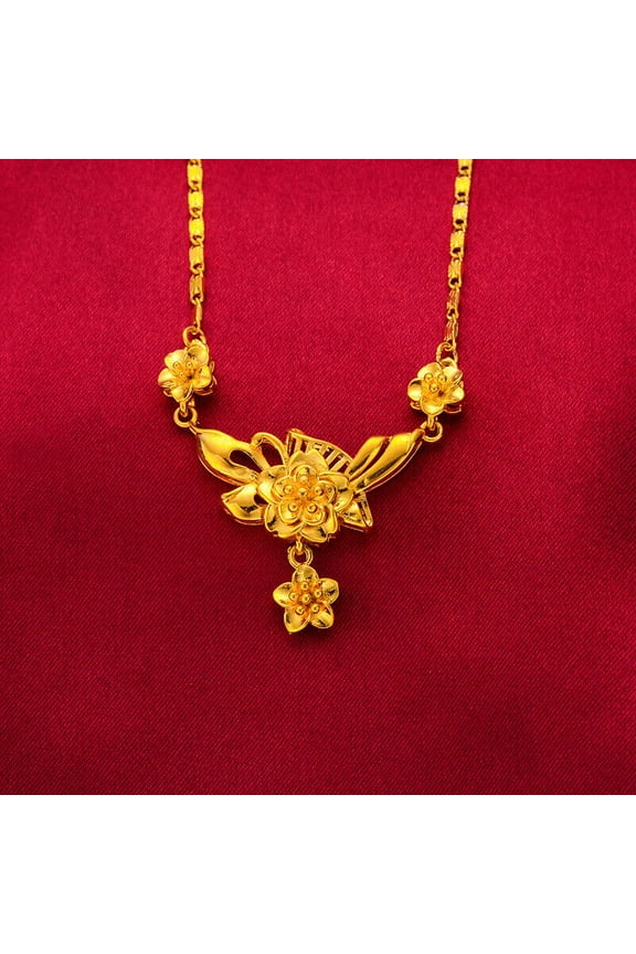 Women's 22K 24K Thai Baht Yellow Gold Gp Filled Necklace Jewelry