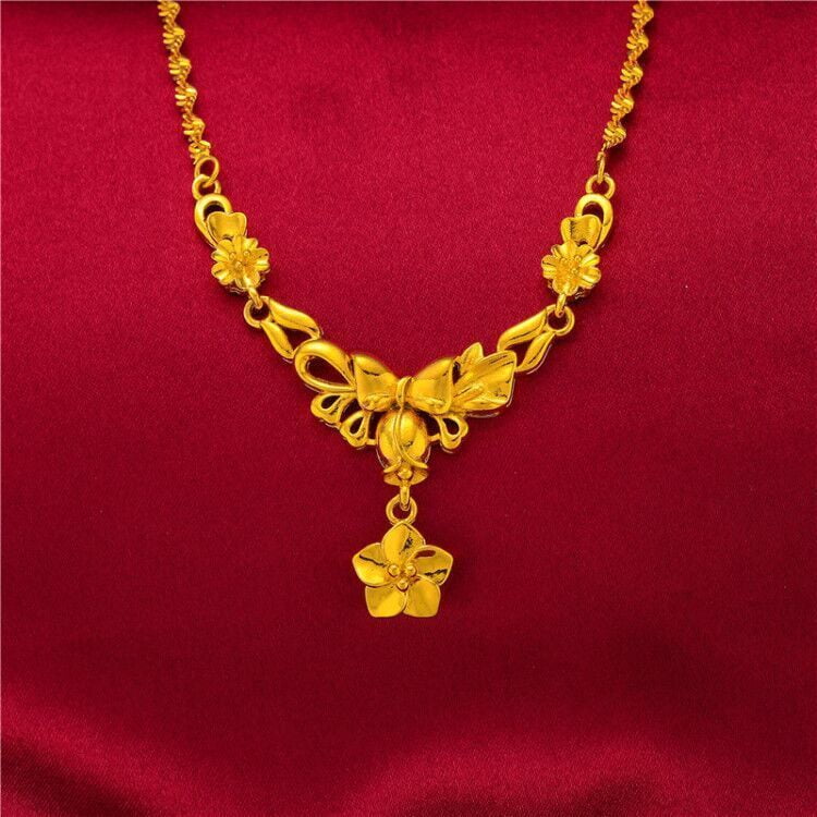 Women's 22K 24K Thai Baht Yellow Gold Gp Filled Necklace Jewelry