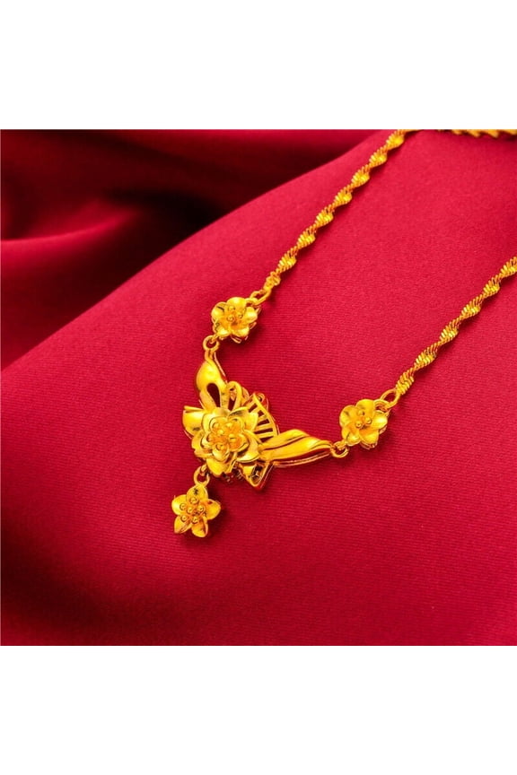 Women's 22K 24K Thai Baht Yellow Gold Gp Filled Necklace Jewelry