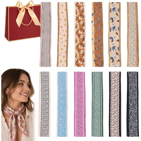 Women's 24-Count Fade-Proof Silk-Like Multifunctional Fashion Accessories Set, for Women Neck Hair