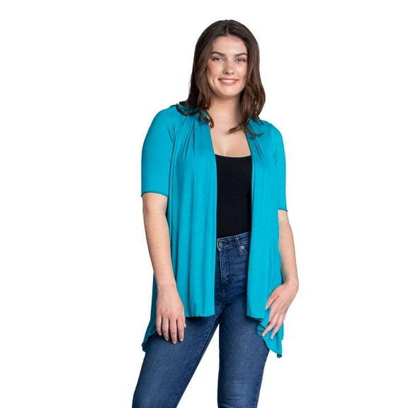Womens Open Front Cascading Cardigan