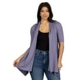 thumbnail image 1 of Women's 24Seven Comfort Apparel Loose Fit Open Front Cardigan with Half Sleeve Color: Mauve Size: XX LARGE, 1 of 4
