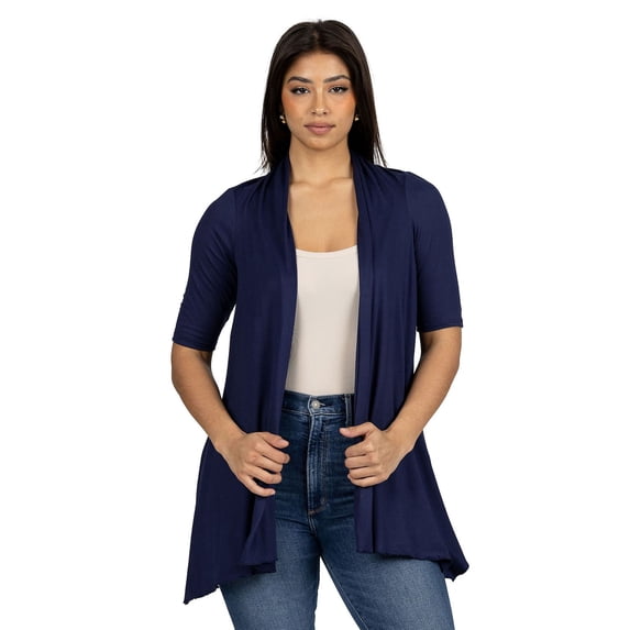 Womens Open Front Cascading Cardigan