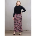 thumbnail image 1 of Women's 24Seven Comfort Apparel Paisley Print Fold Over Waist Maxi Skirt Color: Black Multi Size: MEDIUM, 1 of 5