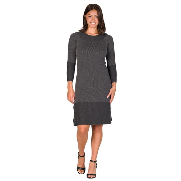 Womens Ribbed Knit Midi Dress
