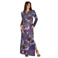 thumbnail image 1 of Women's 24Seven Comfort Apparel Side Slit Maxi Dress Color: Purple Multi Size: X LARGE, 1 of 4