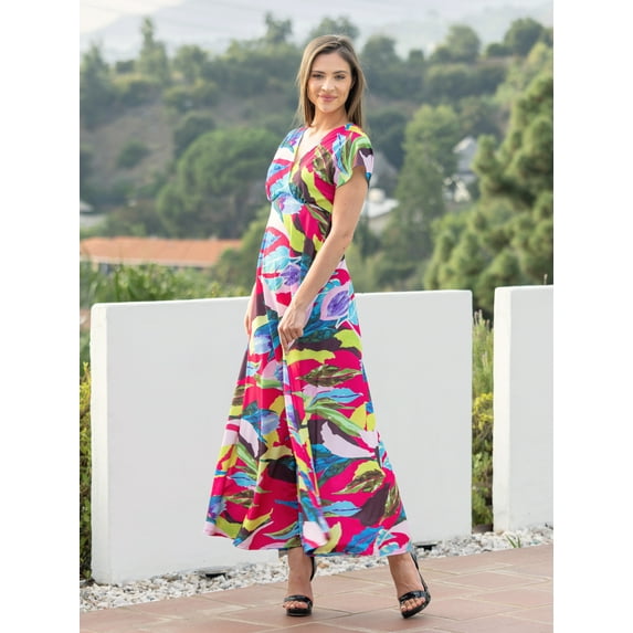 Womens Floral Print A-Line Dress