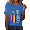 thumbnail image 1 of Women's 250 Anniversary Usa Shirt Usa Flag Graphic Print Short Sleeve Patriotic Tees for Celebrate 250th Anniversary Of America, 1 of 3