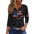 thumbnail image 1 of Women's 250Th Anniversary Shirt 3/4 Sleeve Henley V Neck Button Down Tee Tops 250Th Anniversary 250 Years of Freedom T Shirts, 1 of 3