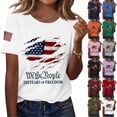 thumbnail image 1 of Women's 250th America Anniversary Casual Printed Crew Neck T-Shirt, USA Flag Tee 250 Years of Freedom Shirt, American Flag Print Sweatshirt Pink M, 1 of 4