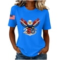 thumbnail image 1 of Women's 250th Anniversary Print Shirt Bald Eagle and USA Flag Patriotic Tshirt, 1 of 5
