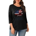 thumbnail image 1 of Women's 250th Anniversary Print Shirt USA Flag Patriotic Tshirt, 1 of 5