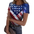thumbnail image 1 of Women's 250th Anniversary USA Shirt 4th of July Shirts America 250 Merchandise Multicolor Patriotic Graphic Crew Neck Tee Independence Day Top, 1 of 5
