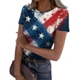 thumbnail image 1 of Women's 250th Anniversary USA Shirt 4th of July Shirts America 250 Merchandise Multicolor Patriotic Graphic Crew Neck Tee Independence Day Top, 1 of 5