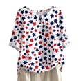 thumbnail image 1 of Women's 250th Anniversary USA Shirt Mid Sleeve Independence Day Top 4th of July Shirts America 250 Merchandise Loose Star Print Tee, 1 of 5