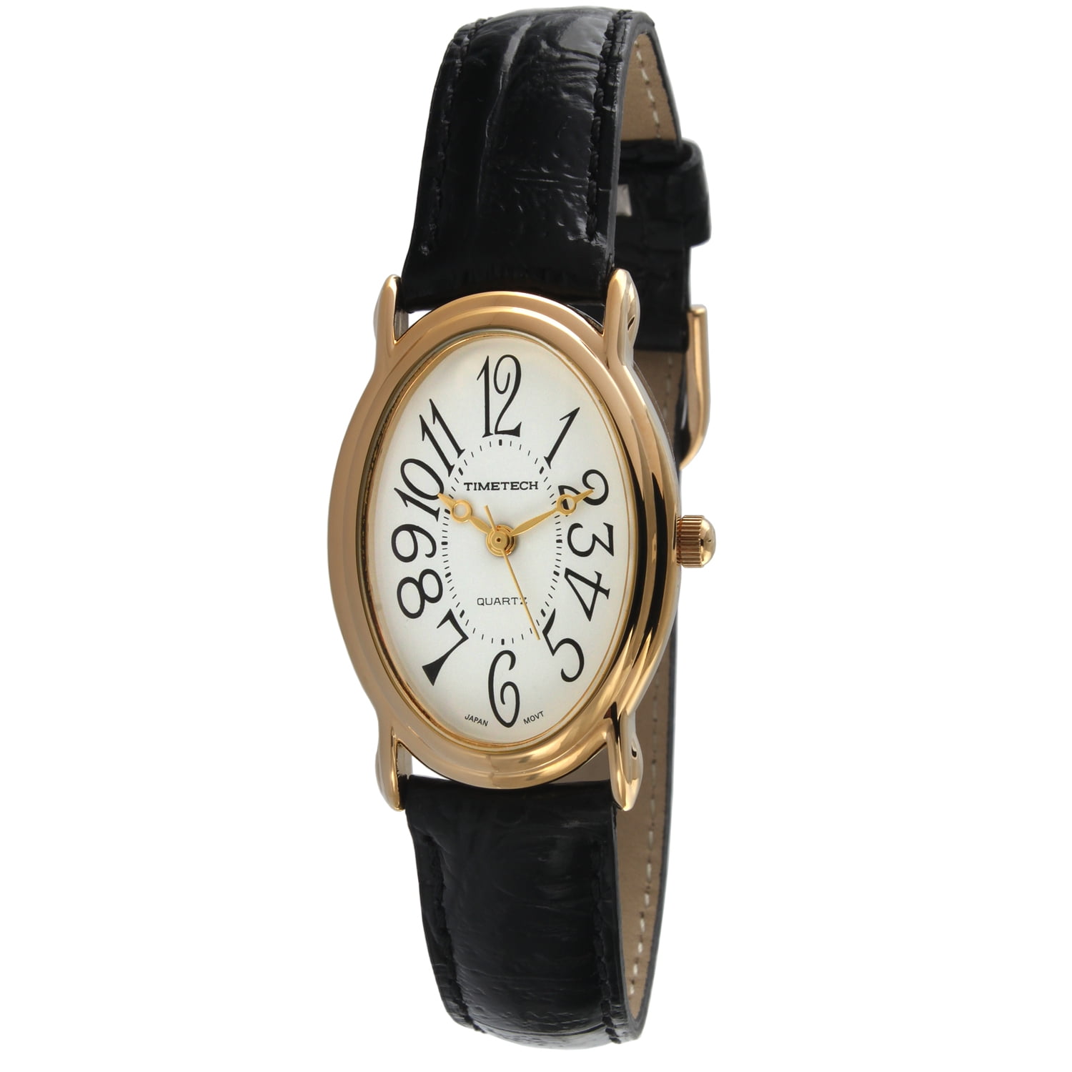 Women s 2666L Gold Tone Oval Leather Strap Watch
