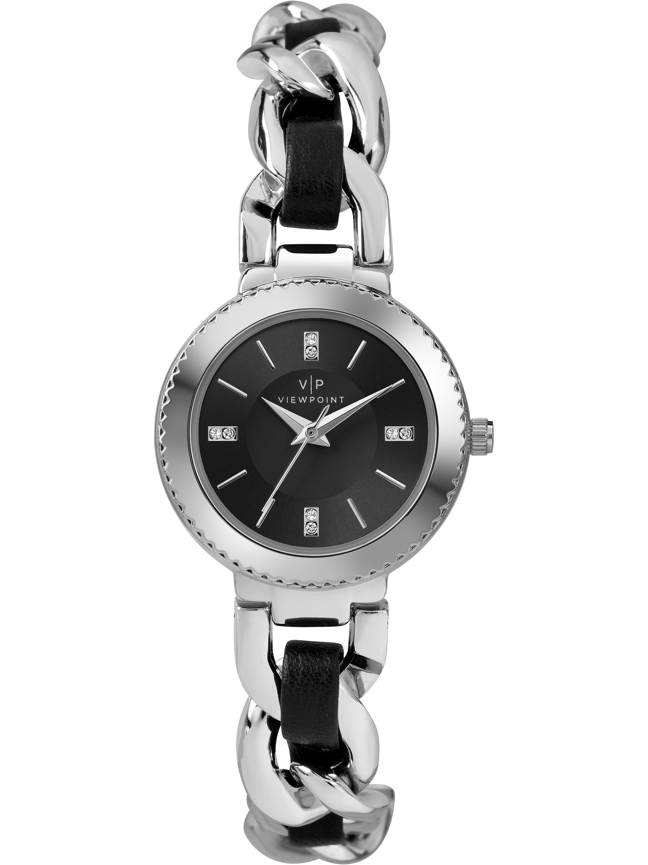Women's 29mm Black Dial Watch, Silver-Tone Bracelet