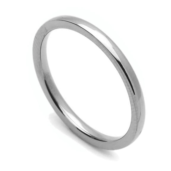 Women's 2MM Comfort Fit Titanium Wedding Band Classic Domed Ring (Size 1 to 12)