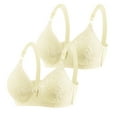 thumbnail image 1 of Women's 2PC Shaping Bra Thin Wireless Full Floral Push Up Everyday Bralette Supportive T-Shirt Comfy Breathable Underwear Brasier, Beige, L, 1 of 3