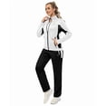 thumbnail image 1 of Women's 2Pc Full Zip Tracksuit, 4 Way Stretch Breathable with Reflective & Zipper Pockets for Gym White 3XL, 1 of 7