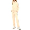 thumbnail image 1 of Women's 2Pc Full Zip Tracksuit, 4 Way Stretch with Reflective Stripes & Zipper Pockets for Golf Running Gym Beige S, 1 of 8