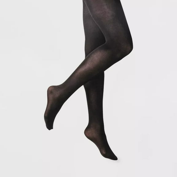 Women's 2pk 50D Opaque Tights - A New Day Black