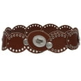 thumbnail image 1 of Women's 3 1/4" Wide Boho Oval Disc Link Leather Belt, 1 of 2